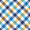 Blue  yellow  white gingham check pattern. Seamless diagonal colorful pixel plaid vichy graphic for dress  tablecloth.