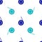 Blue Yoyo toy icon isolated seamless pattern on white background. Vector