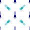 Blue Zipper icon isolated seamless pattern on white background. Vector Illustration