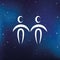 Blue zodiac sign gemini horoscope in starry sky