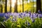 Bluebell Bliss: A Field of Vibrant Blue Blossoms, Nature\\\'s Symphony in Shades of Azure