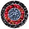 Blueberries, black and red currants in the shape of a circle. Berries for infographics