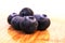 Blueberries on a cutting board