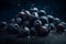 Blueberries floating in water. Generative AI