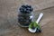 Blueberries in a glass jar