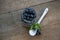 Blueberries in a glass jar