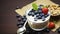 Blueberries and Oats - A Delicious Duo for a Balanced and Healthy Diet. Generative AI