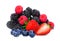 Blueberries,strawberry,raspberries and blackberries isolated