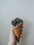 Blueberries in a waffle cone