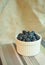 Blueberries in white clay small bowl