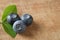 Blueberries on wooden. Blueberry contain antioxidant organic useful healthy and nutrition.