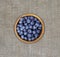 Blueberries in a wooden bowl