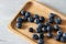 Blueberries on wooden palne table