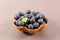 Blueberry in biscuit bowl