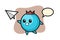 Blueberry cartoon character throwing paper airplane