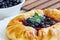 Blueberry compote with puff pastry