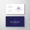 Blueberry Confectionary Abstract Elegant Vector Logo and Business Card Template. Hand Drawn Berries with Leafs. Premium