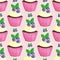 With blueberry cupcake pattern. Nice dessert print