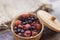 Blueberry, dog rose, mountain ash and juniper in one bowl