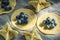 Blueberry dumplings. Cooking process. Close-up