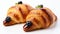 Blueberry Filled Croissant With Glossy Finish On White Background