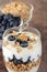 Blueberry and granola parfait