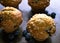 Blueberry muffins with fresh fruit