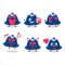 Blueberry pudding cartoon character with love cute emoticon