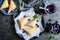 Blueberry puff pastry Turnovers with lemon glaze