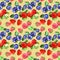 Blueberry, Raspberry, strawberry seamless pattern. Watercolor