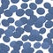 Blueberry seamless pattern blue Fresh juicy berries on white background. Vector