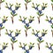 Blueberry sprig pattern watercolor
