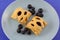 Blueberry strudel and fresh blueberries