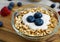 Blueberry Yogurt And Spelt Flakes Breakfast