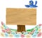 Bluebird Bird Cartoon Wooden Background Sign