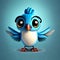 Bluebird\\\'s Adventure: Pixar-Style Illustrated Bird