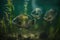 Bluegill Sunfish Fish Underwater Lush Nature by Generative AI