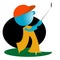 Blueman play golf