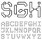 Blueprint architectural font 03. Vector EPS8