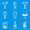 Blueprint icon set. Drink. Cocktail