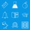 Blueprint icon set. Education