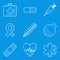 Blueprint icon set. Medical