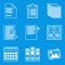 Blueprint icon set. Paper