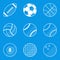 Blueprint icon set. Sport ball