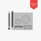 Blueprint, project icon. Flat design gray color symbol. Modern U