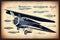 Blueprint of Vintage Airplane, Generative AI Illustration
