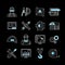 Blueprint White Blue Linear Icons