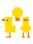 Blueprint Yellow duck with white background pixel Minecraft cube shape