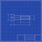 Blueprints. Mechanical engineering drawings of