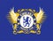 The blues Chelsea FC. England football club. Logo on blue background